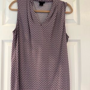 Ann Taylor Sleeveless V-Neck Patterned Top